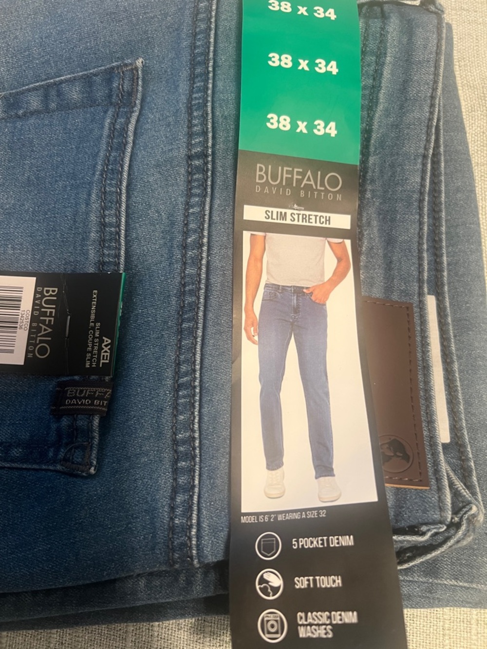 Buffalo David Bitton Men’s Slim Stretch Jeans - Medium Blue